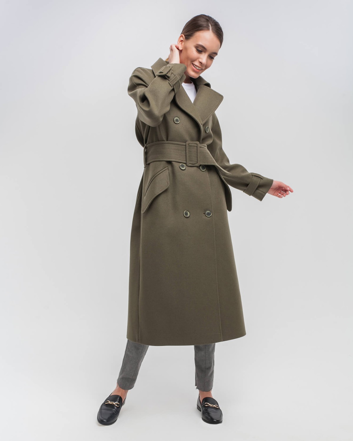 Пальто CO035, цвет: хаки Allweneed