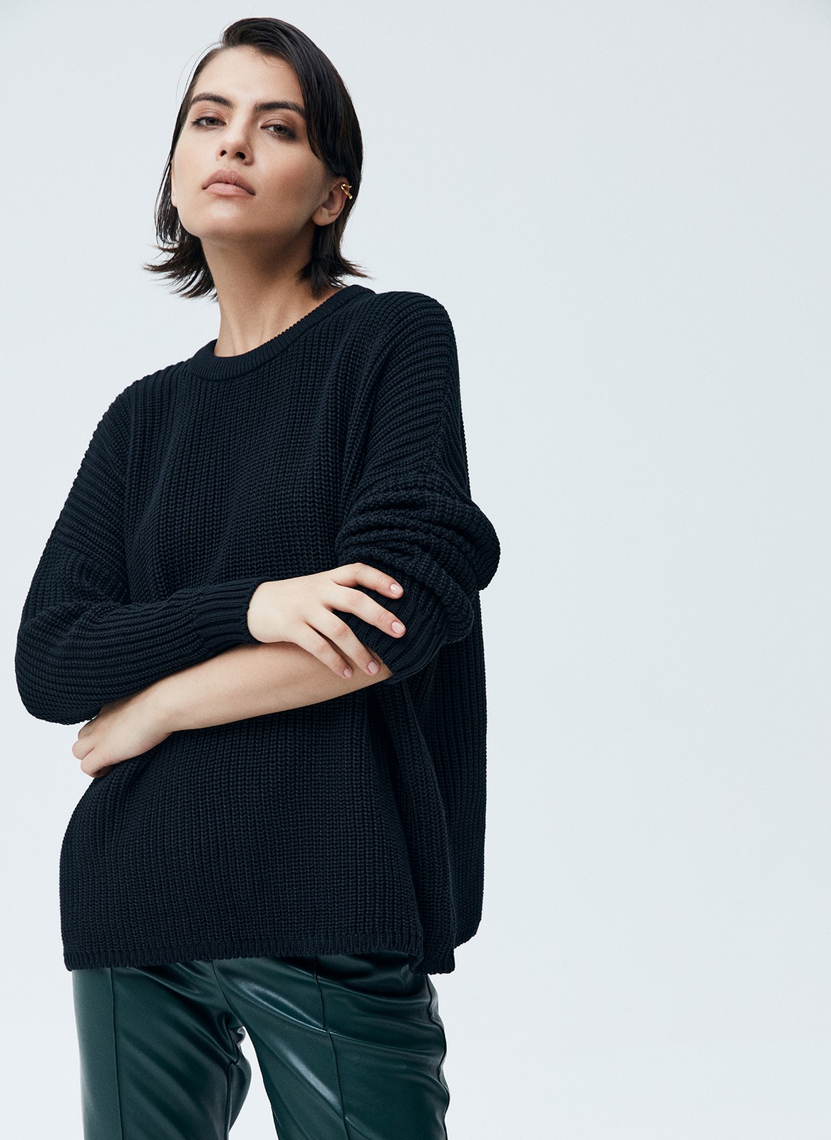 Свитер с круглым вырезом, цвет: Черный Allweneed