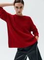Свитер с круглым вырезом, цвет: красный Allweneed