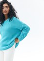 Свитер oversize, цвет: бирюзовый Allweneed Хлопковый свитер крупной вязки. Модель свободного силуэта, с круглой горловиной. Легко вписывается в весенний гардероб. Материал дышит и позволяет поддерживать оптимальный температурный режим. Мы рекомендуем носить его как самостоятельно, так и надеть под него футболку или рубашку. Это одна из наших любимых моделей для прогулок или уютных посиделок с подругой.