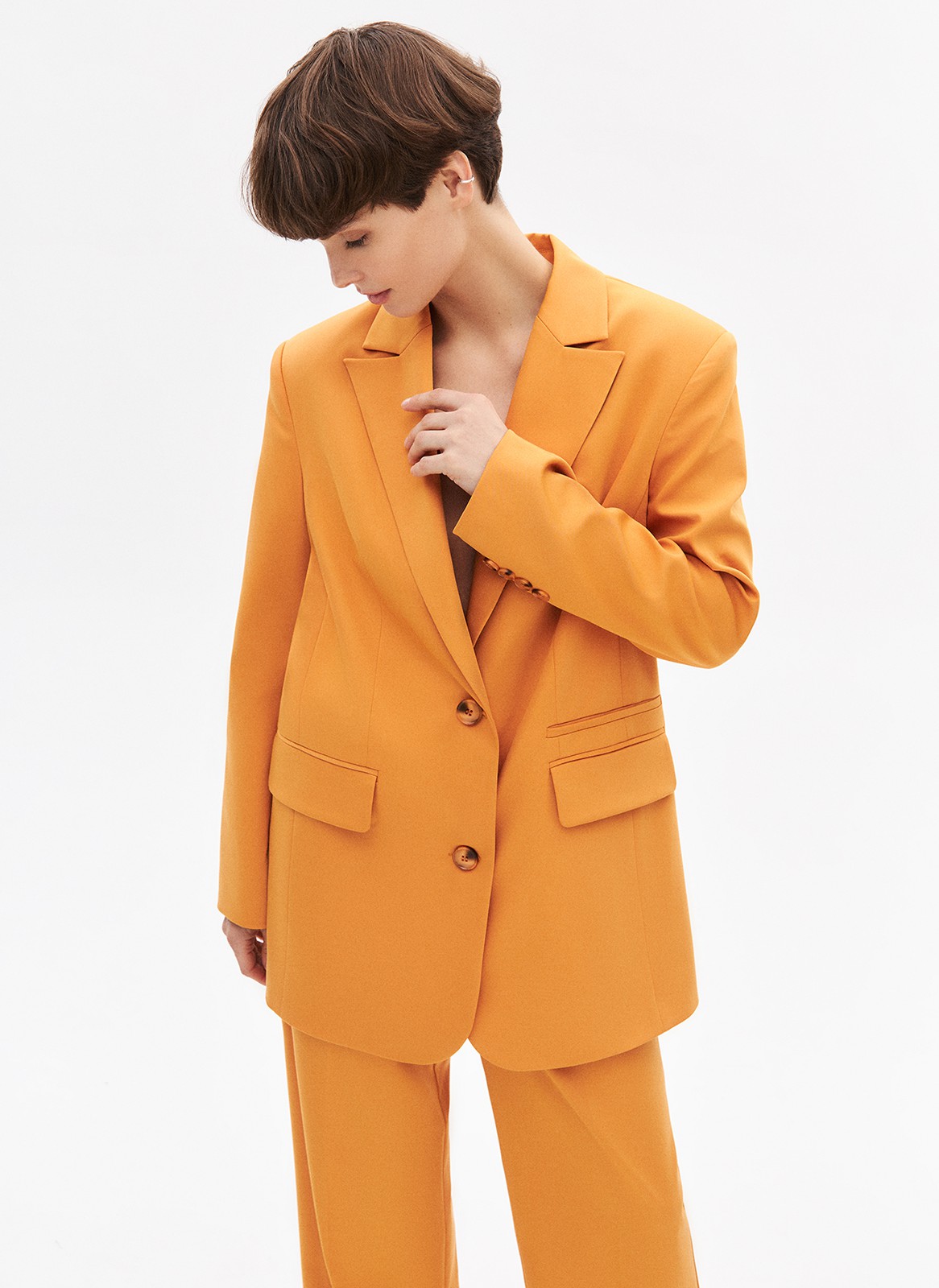 Жакет однобортный oversize, цвет: рыжий Allweneed