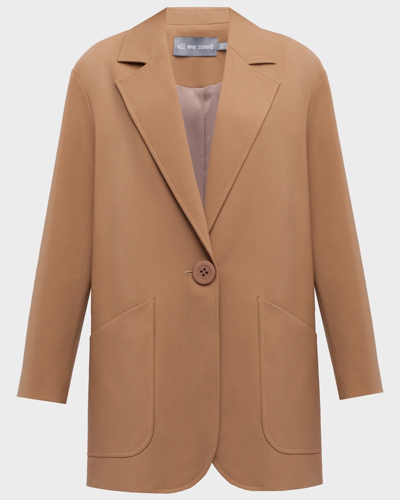 Жакет однобортный свободного кроя, цвет: бежевый Allweneed Однобортный жакет свободного кроя из фактурной ткани с содержанием шерсти, - еще одна вариация любимого всеми стиля smart-casual. Расслабленный силуэт данной модели отлично подойдет для создания повседневных образов.
На модели размер XS