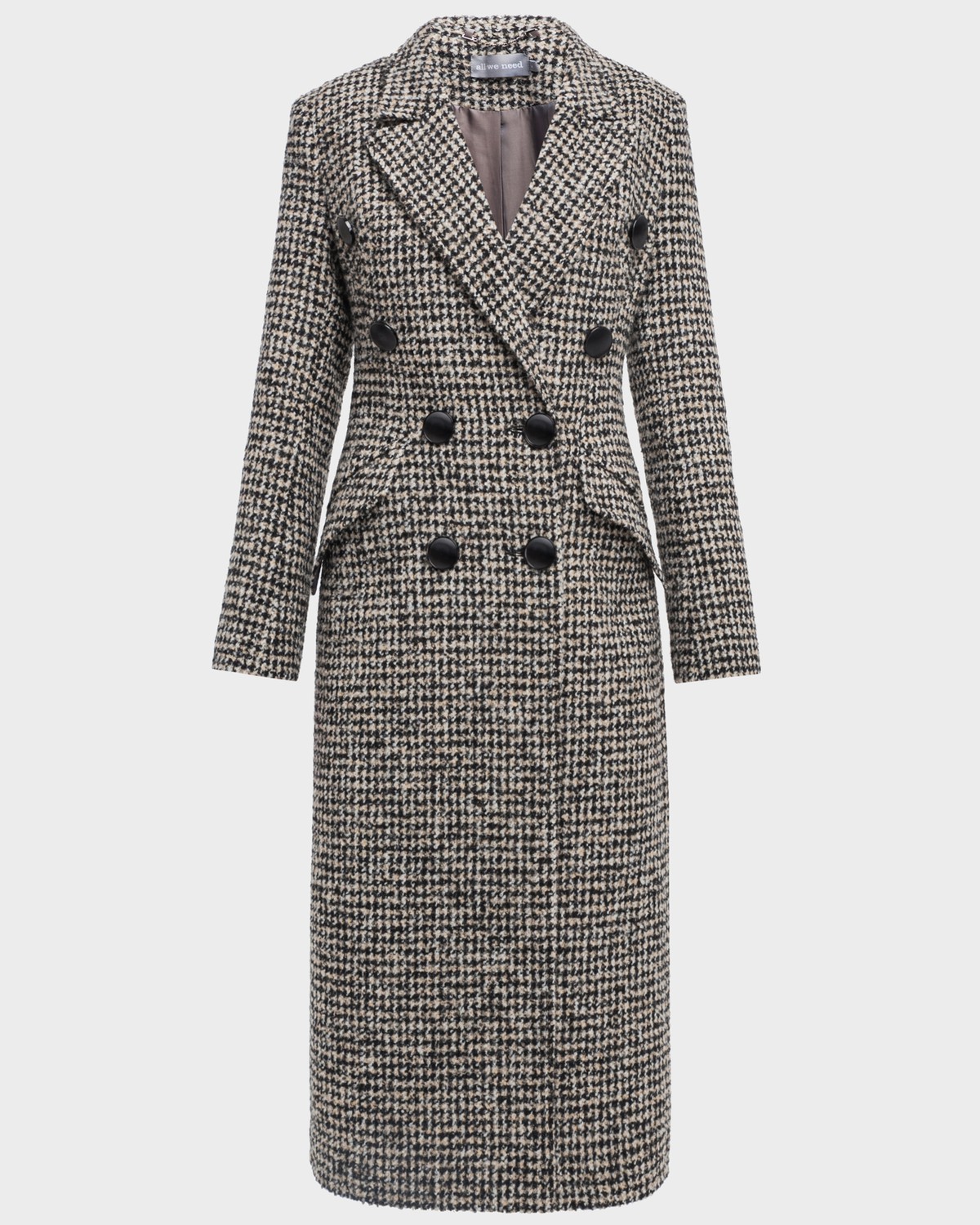 Пальто CO-036 (черно-бежевая клетка)