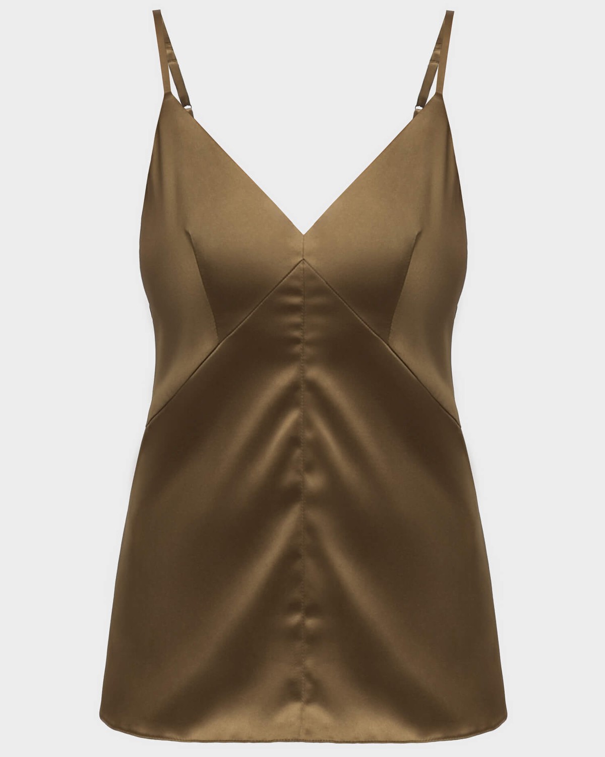 Топ в бельевом стиле с застежкой на молнию и крючок. Регулируемые бретели и двойные чашечки позволяют носить топ без белья. С ним можно собрать как изысканный вечерний, так и стильный деловой образ.