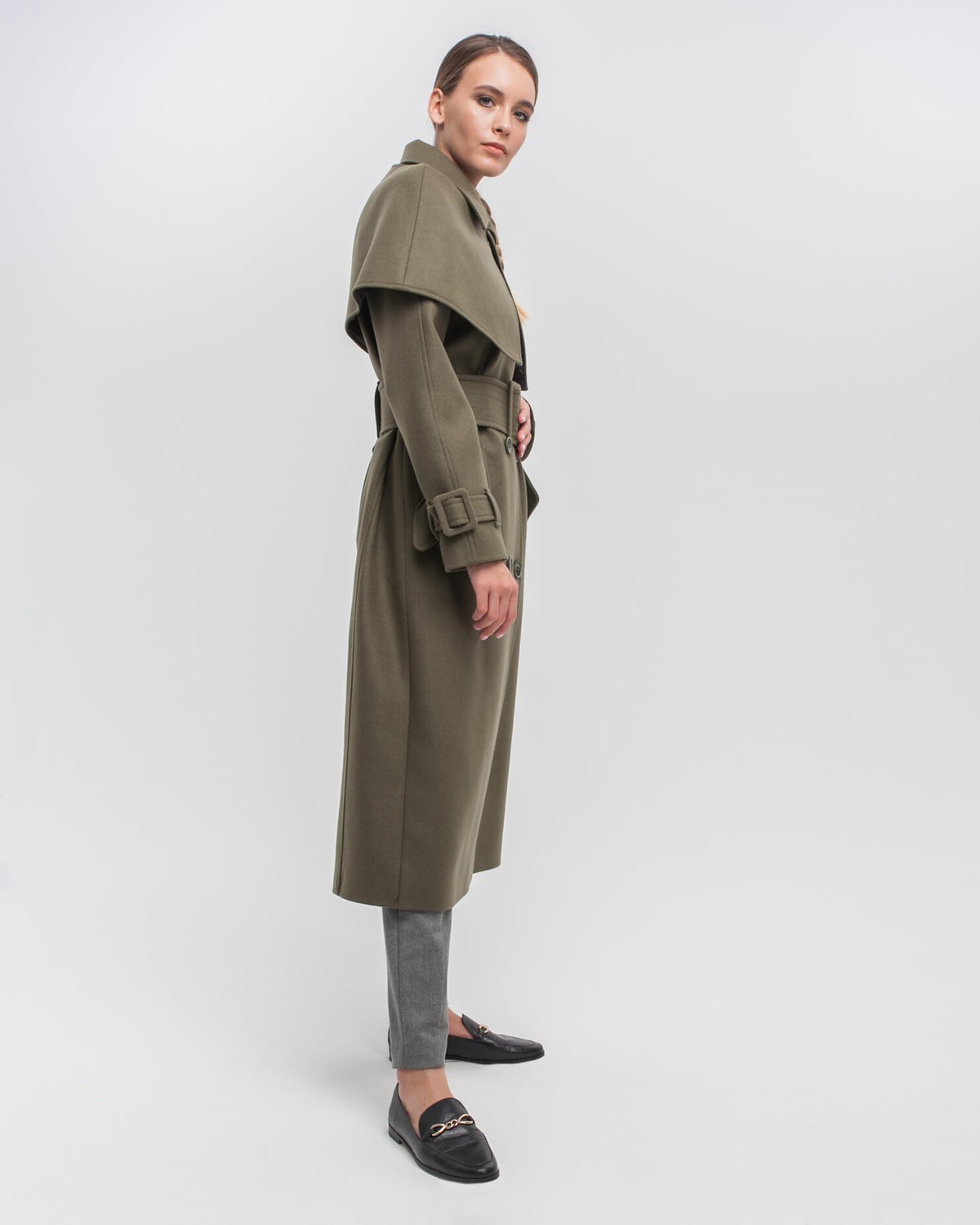 Пальто CO035, цвет: хаки Allweneed