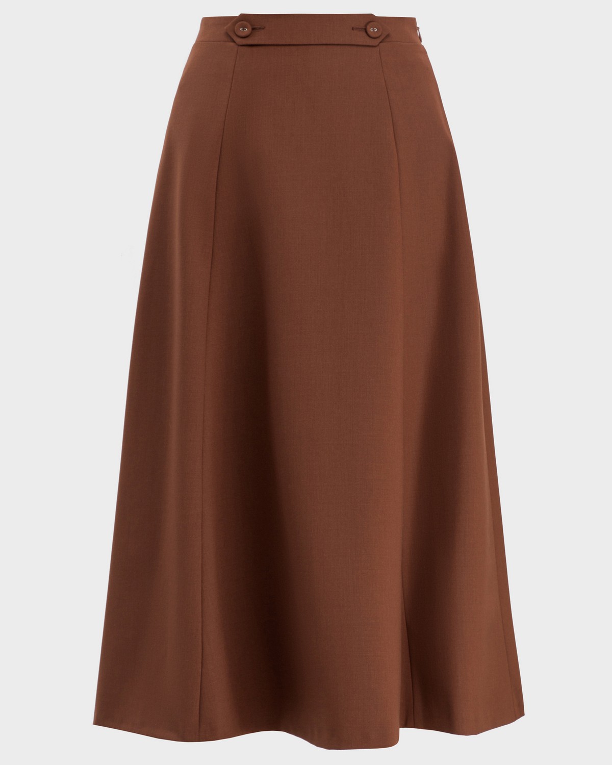 Юбка длины миди силуэта трапеция позволяет создавать женственные утонченные образы даже зимой.

На модели размер XS
