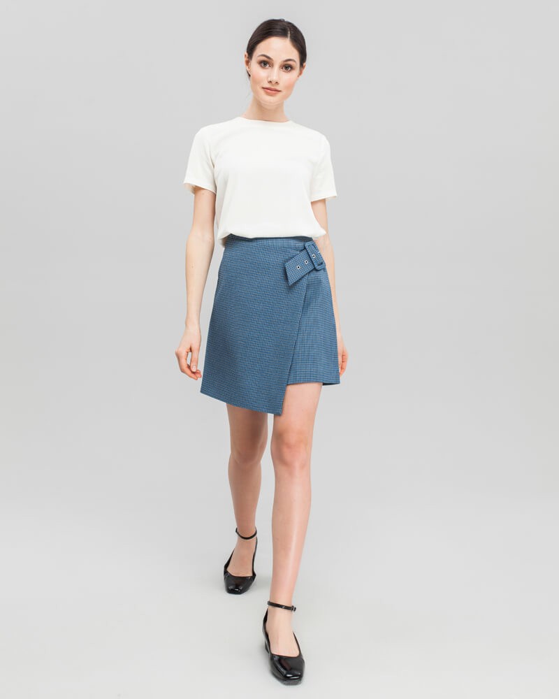 Юбка SK-008-1 (глен ярко-синий)