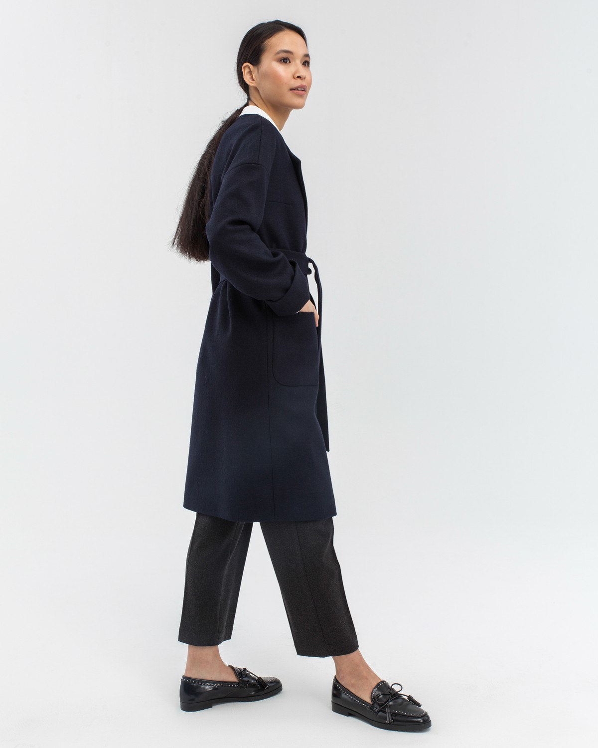 Пальто - Кимоно CO-003 (темно-синий)