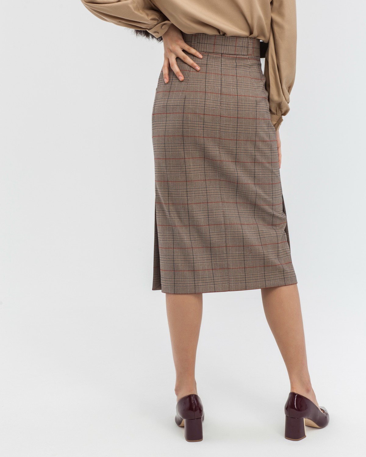 Юбка SK-012 (серо-красный)