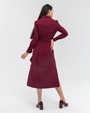Платье DR042, цвет: винный Allweneed Платье-рубашка приталенного силуэта длины миди с застежкой на пуговицы дополнено поясом в тон из основного материала и кантом черного цвета. С этим платьем можно собрать множество образов, так как оно прекрасно смотрится как самостоятельно, так и в качестве накидки, дополняющей образ с водолазкой и брюками.
