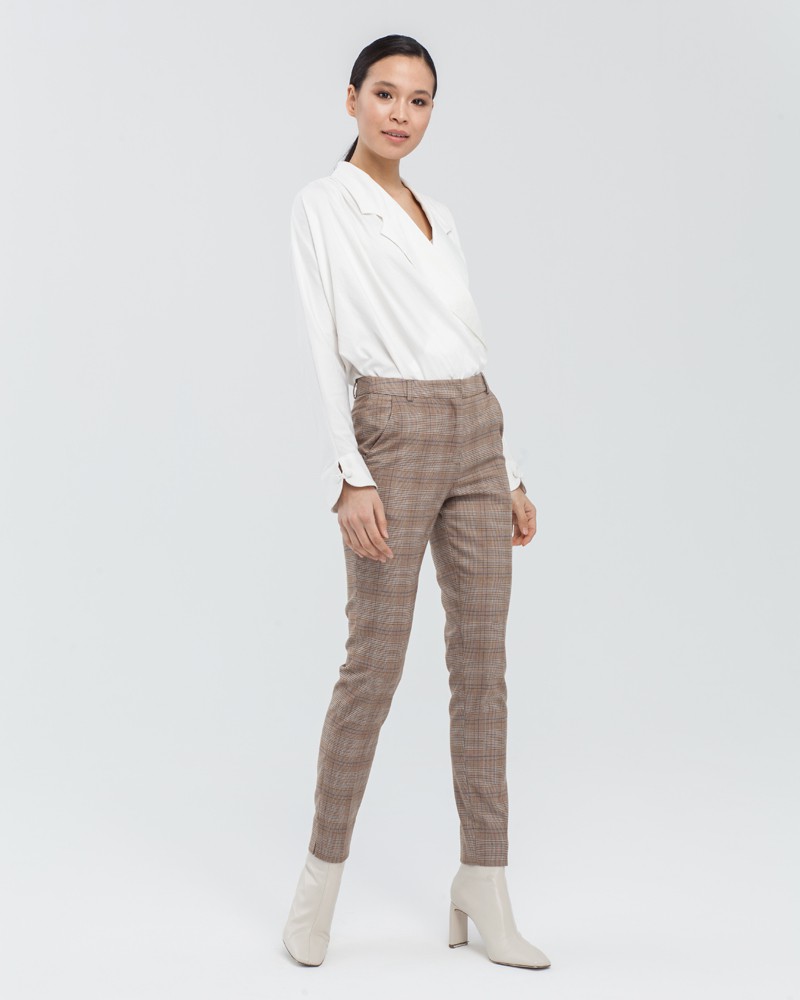 Брюки PA-021 (бежевая клетка)