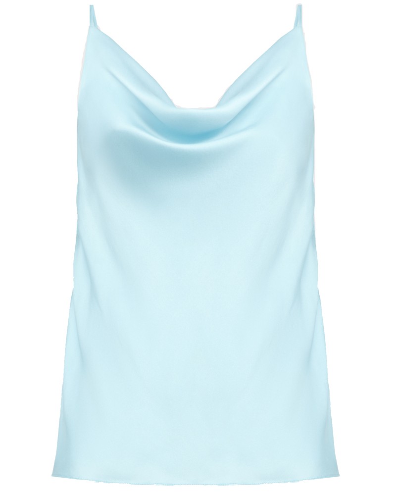 Двухслойный шёлковый топ в бельевом стиле с шалевым воротником, регулируемый бретелями. Невероятно нежный материал и драпировка делают топ идеальным для создания вечерних образов.