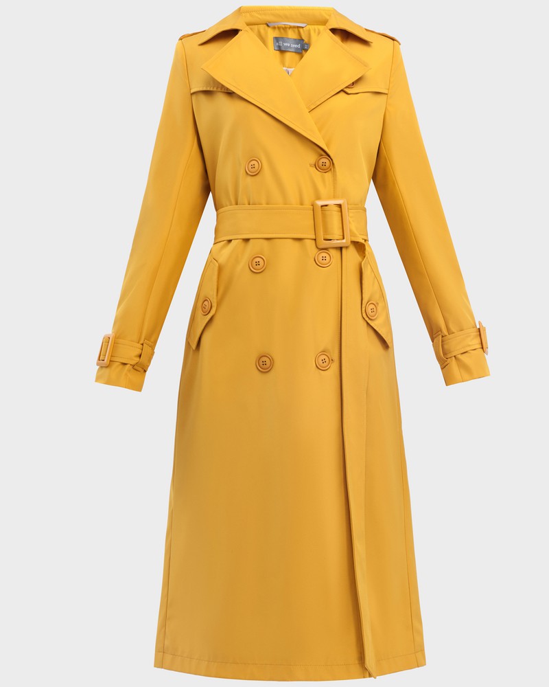 Тренч классической посадки с втачным плечом, дополнен поясом с фурнитурой в тон изделия. Незаменимая вещь для яркихпрогулок