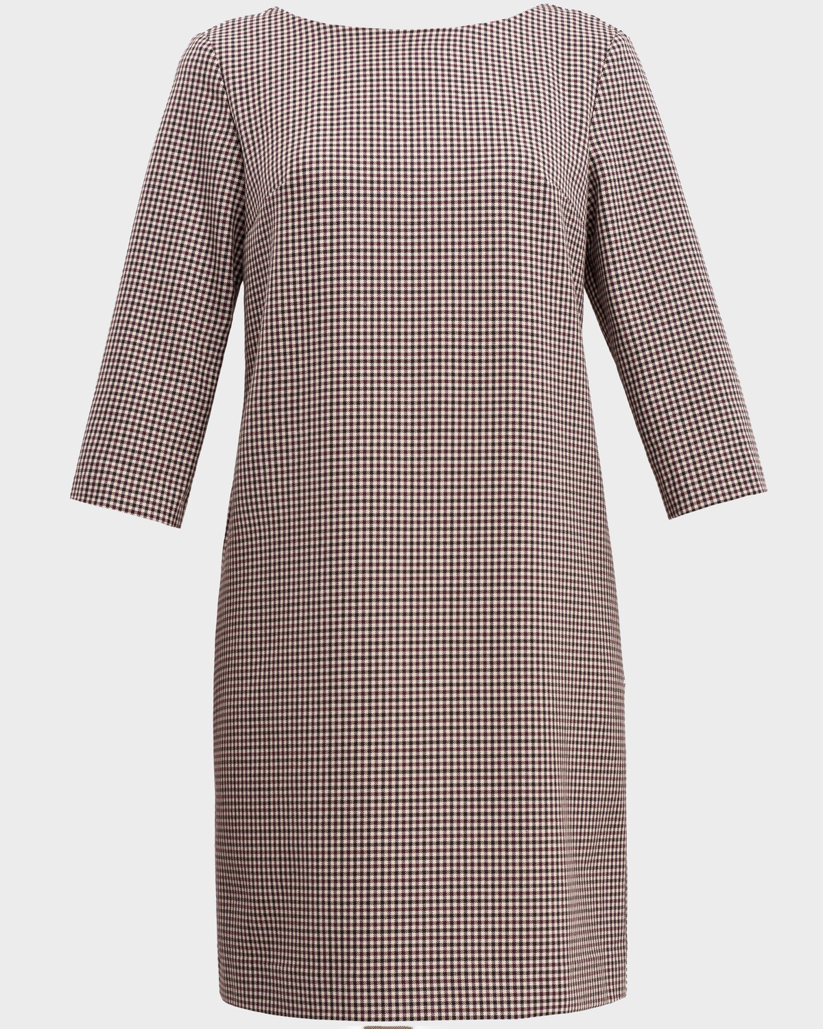 Платье DR-051 (бежево-баклажановая клетка)