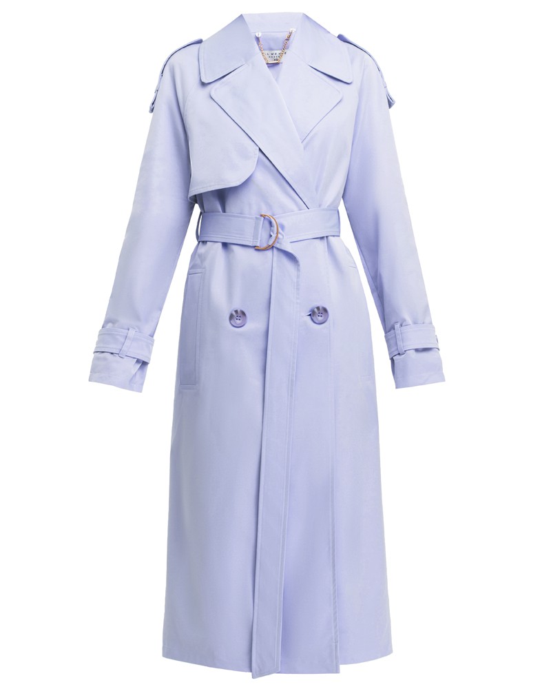 Тренч TR006, цвет: светло-фиолетовый Allweneed Тренч классической посадки с рукавом реглан. Дополнен погонами, патами на рукавах и поясом в тон изделия с металлической пряжкой. Выполнен из плащевой ткани с добавалением хлопка, на подкладке. Защитит от ветра весенними вечерами.