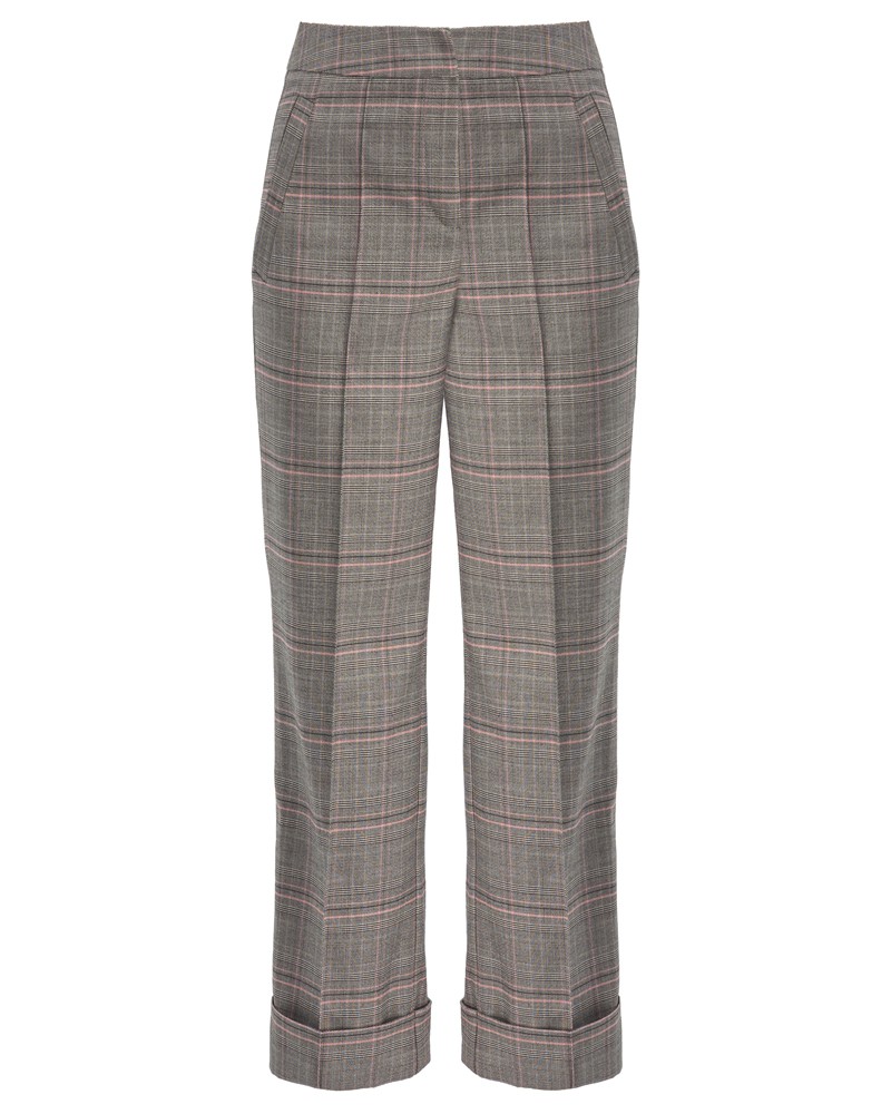 Брюки PA-018 ( серо-розовая клетка)