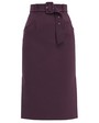 Юбка-карандаш длины миди из плотной вискозы на подкладке дополнена поясом в тон с обтяжной пряжкой. Идеальная база для создания деловых и вечерних образов. Сочетайте юбку с блузами ирубашками свободного кроя.