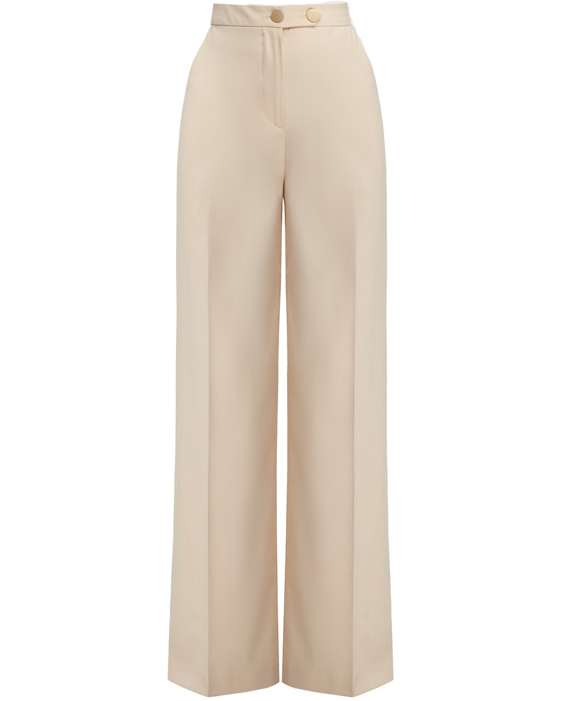 Брюки PA024, цвет: бежевый Allweneed Широкие брюки на высокой талии с затёжкой на две пуговицы и молнию. В сочетаниис обувью на каблуках удлиняют ноги и вытягивают рост.
На модели размер XS