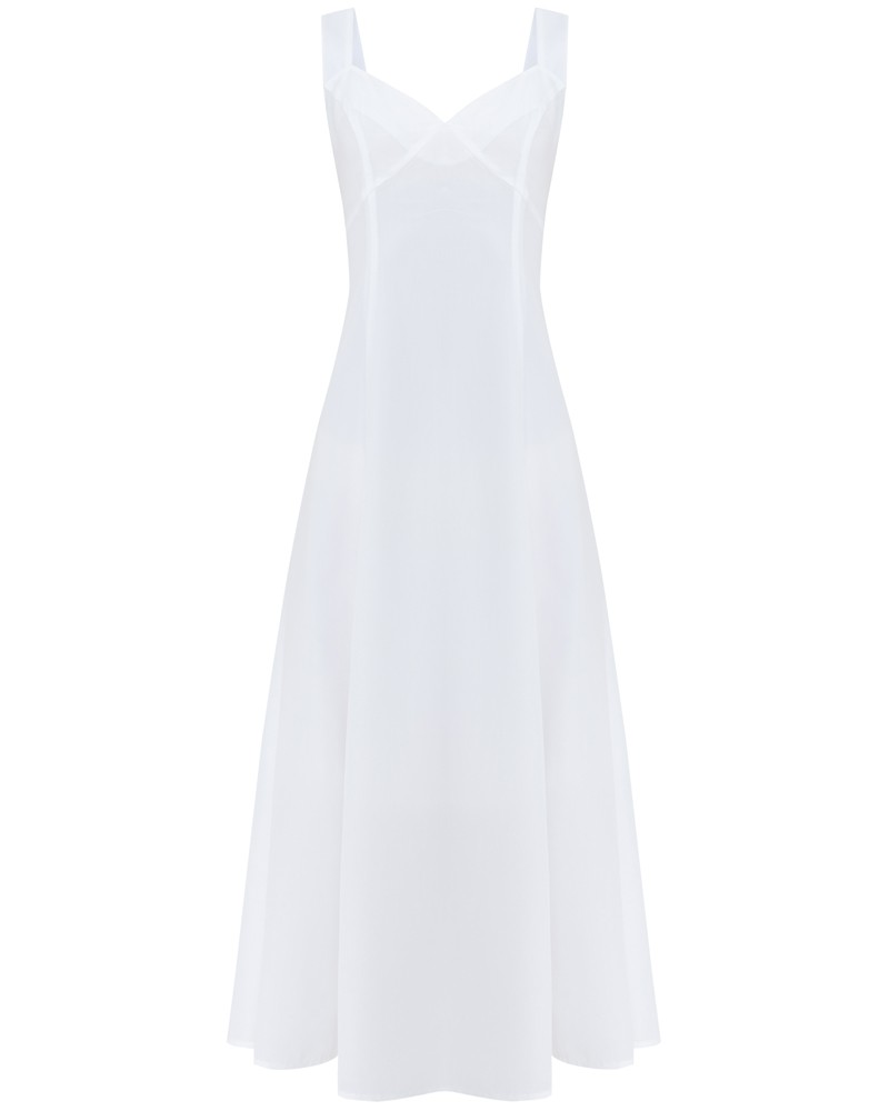 Платье на широких бретелях из вискозы купро с эффектом мокрого шёлка отлично впишется и в дневной, и в вечерний образ благодаря классическому минималистичному силуэту и точному крою, подчеркивающему достоинства фигуры. Смело сочетайте его с жакетами, объемными куртками, в качестве обуви - сандалии, кеды, мюли, бабуши.

На модели размер XS
