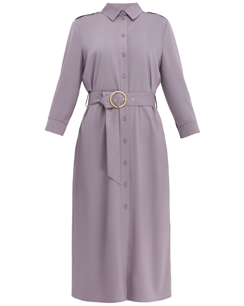 Платье DR058, цвет: пыльно-розовый Allweneed Платье-рубашка длины миди с застежкой на пуговицы и рукавом 3/4. Дополнено поясом в тон изделия с золотой матовой пряжкой. Это платье по-настоящему многофункциональное, потому что его можно носить не только как платье, но и как накидку.
На модели размер XS