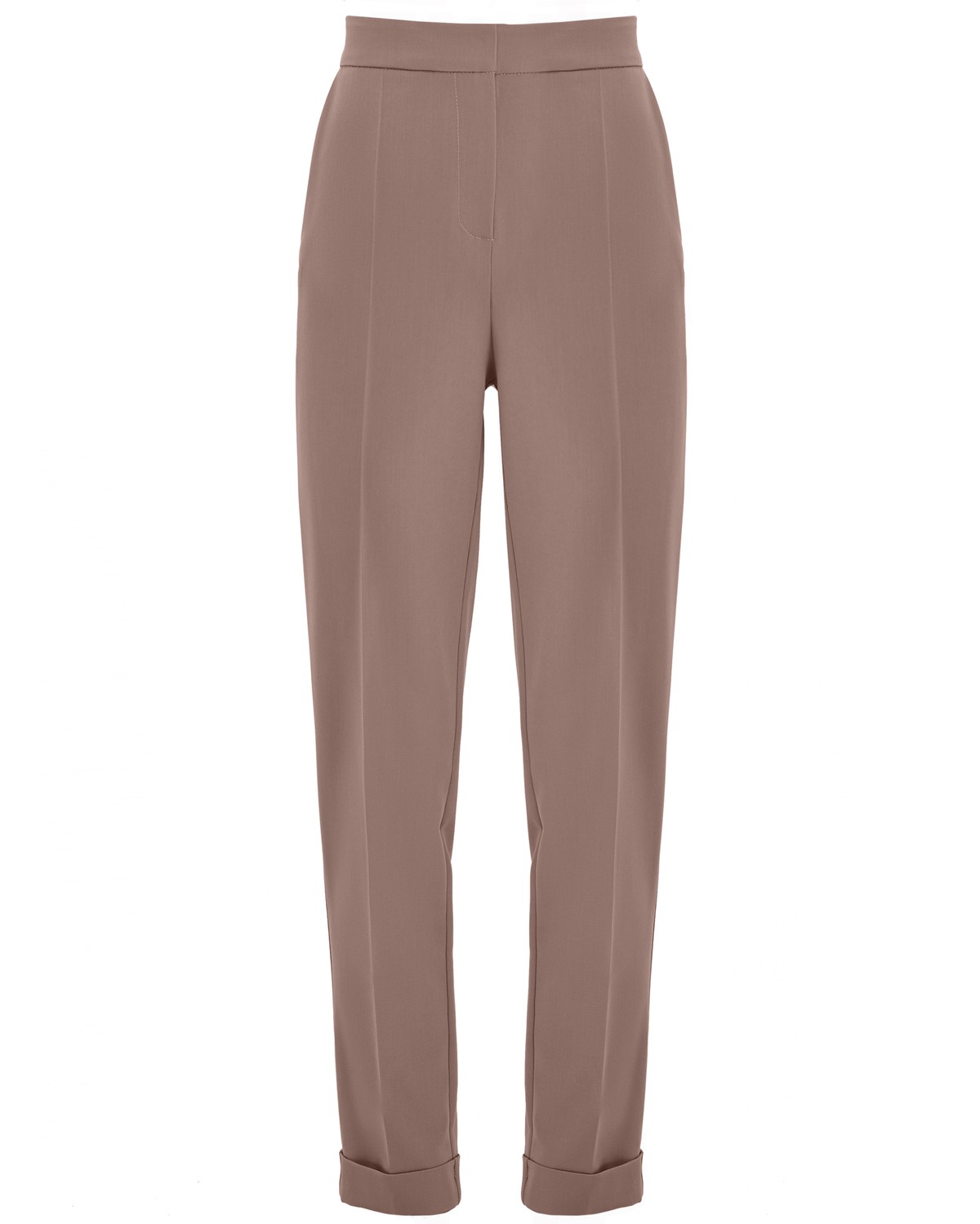 Брюки с отворотами на высокой талии слегка зауженные к низу. Дополнены проглаженной стрелкой. В сочетании с жакетом в тон создадут образ, который добавит Вам уверенности в себе.

На модели размер XS