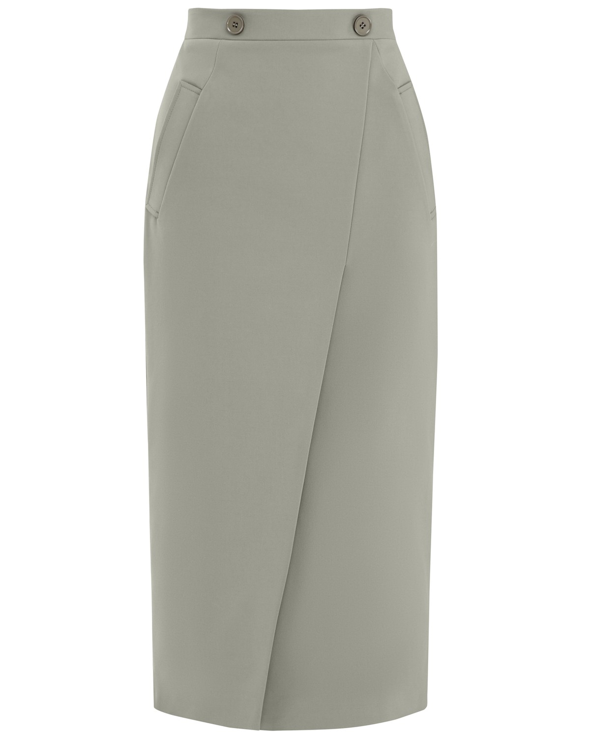 Юбка-карандаш с запАхом длины миди, дополнена карманами-листочками и пуговицей на поясе. Застегивается на потайную молнию на спинку. Сочетайте с объемным верхом: рубашкой бойфренда,блузами с запАхом,футболками, трикотажем и топами в бельевом стиле.

На модели размер XS