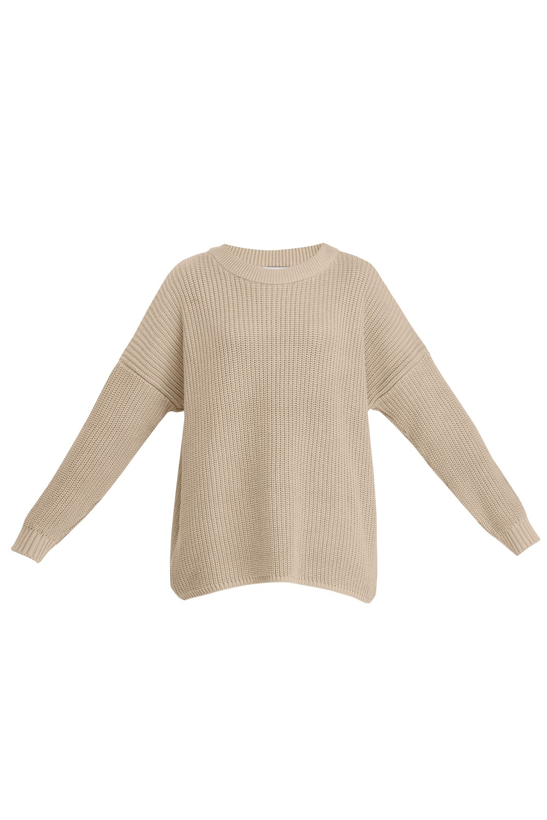 Свитер OVERSIZE SW001-1, цвет: бежевый Allweneed Хлопковый свитер крупной вязки с круглым вырезом.Cвитероверсайзпозволяет создать множество образов, которыеподчеркнут девичью хрупкость. В нем удобно и уютно,его обладательница будет выглядеть как никогда женственно и изящно.