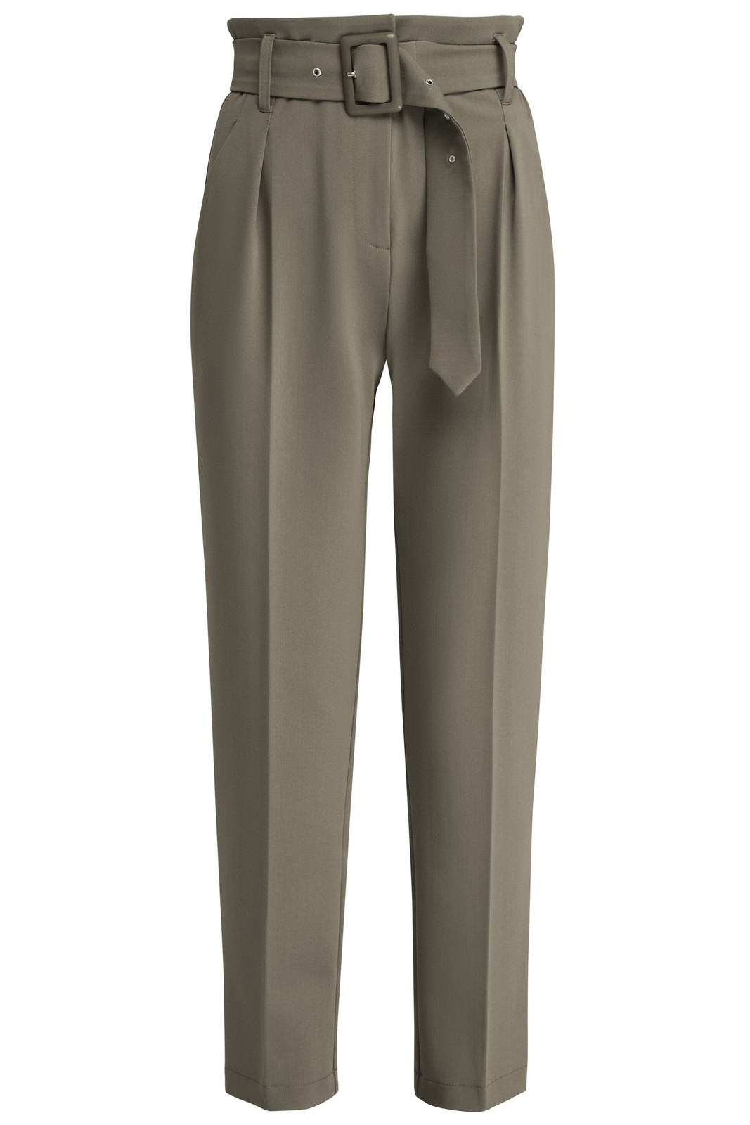 Брюки на высокой талии с поясом, цвет: хаки Allweneed Зауженные брюки на высокой талии дополнены поясом в тон изделия.Сочетайте с однотонным жакетом из комплекта для создания изысканного, делового или вечернего образа.
На модели размер XS