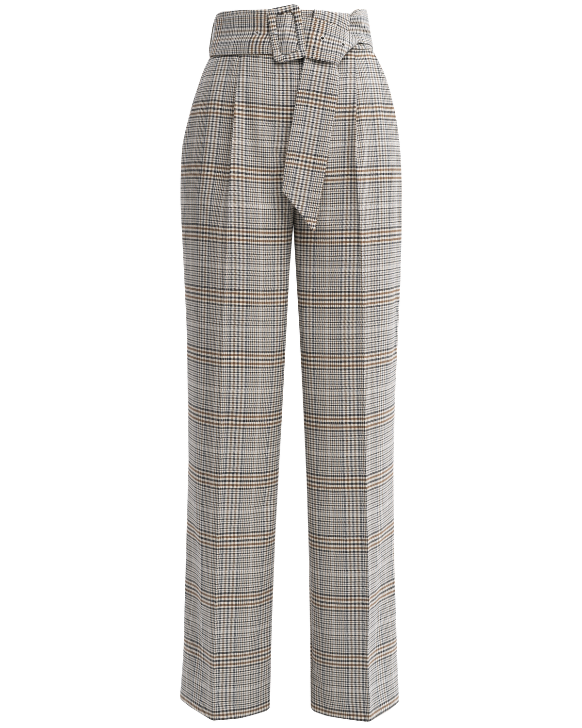 Широкие прямые брюки из плотной вискозы с посадкой на талии. Дополнены длинным поясом в тон изделия с обтяжной пряжкой. Свободный крой и структурированный силуэт позволяет создавать не только деловые, но и расслабленные повседневные образы. Брюки универсальной длины, поэтому легко сочетаются как с плоским ходом, так и с обувью на каблуках.

На модели размер XS