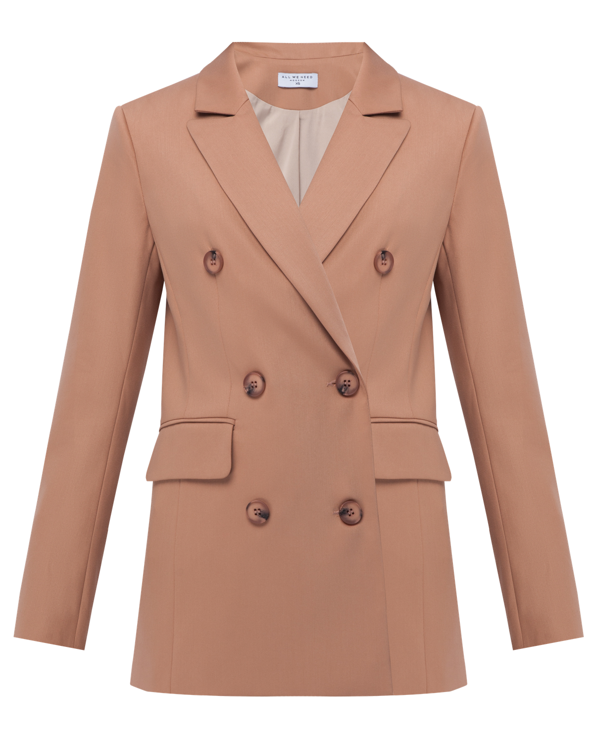 Слегка приталенный двубортный жакет из плотной мягкой вискозы послужит удачным дополнением не только к деловым нарядам, но и к повседневным образам. Незаменимый элемент базового гардероба, который легко сочетать с брюками, юбками, платьями и денимом.

На модели размер XS