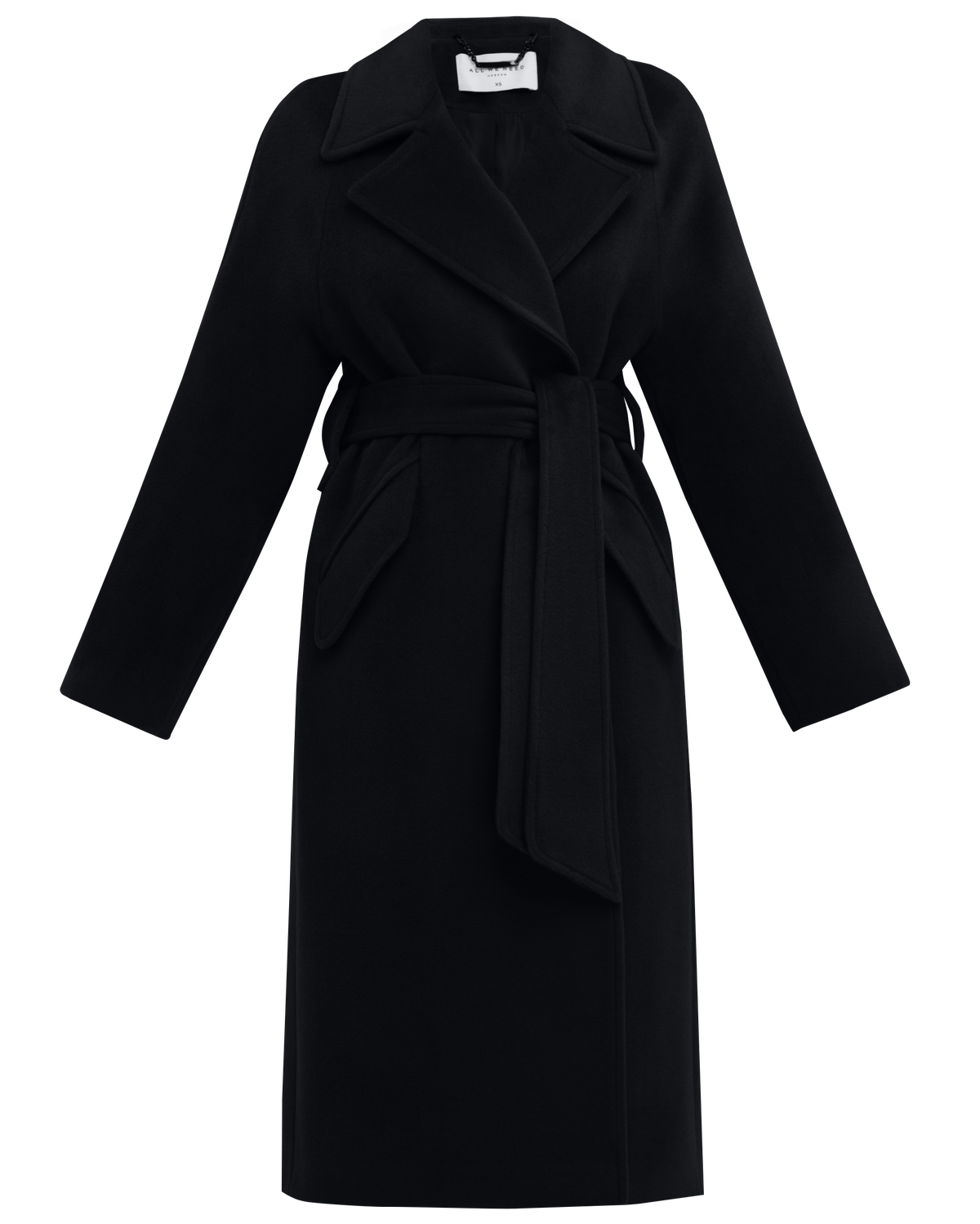 Пальто-халат Flora с рукавом реглан, цвет: Черный Allweneed Пальто-халат длины миди с клапанами на карманах, рукавом реглан. Дополнено декоративными отстрочками и воротником-стойка с фигурным вырезом. Данная модель красиво подчеркивает женственные формы за счет пояса.
На модели размер XS