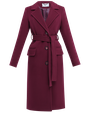 Пальто из плотной шерсти на подкладке. Модель прямого силуэта с английским воротником и классической линией плеча, застегивается на пуговицы, дополнено двумя вместительными карманами с клапаном и поясом в тон изделия. Модель средней длины хорошо смотрится как на миниатюрных, так и на высоких девушках.

На модели размер XS