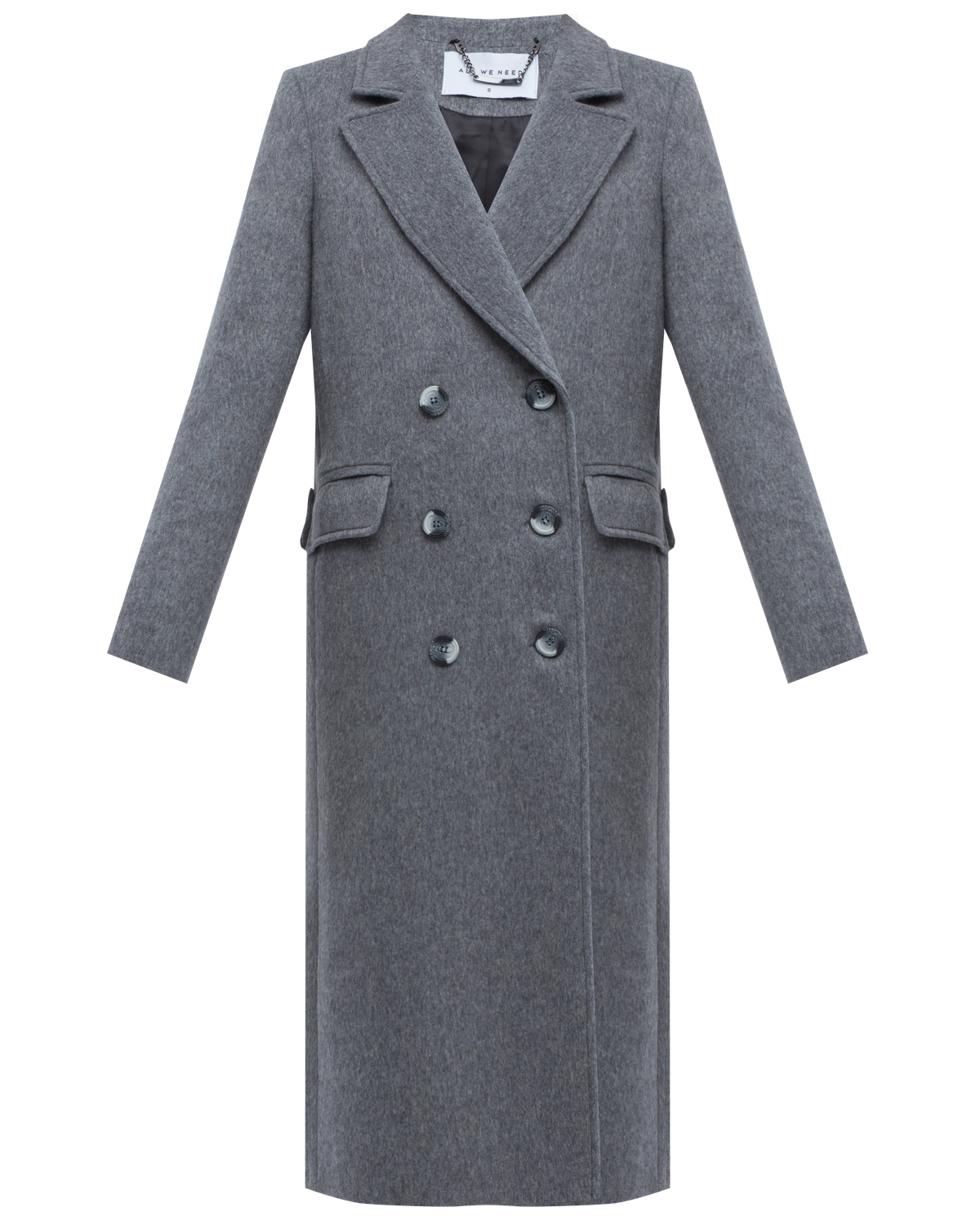 Двубортное пальто прямого кроя длины миди из мягкой шерсти на подкладе с двумя шлицами. Дополнено хлястиком на спинке. Главное преимущество этой модели - структурированный силуэт.

На модели размер XS