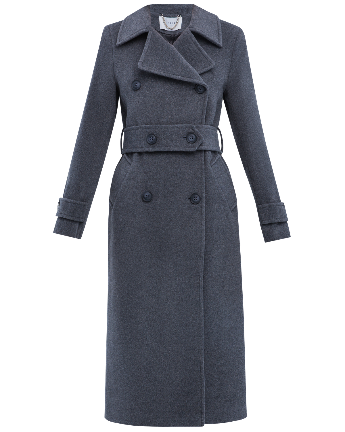 Двубортное пальто-тренчс кокеткой по спинке, широким поясом на пуговицах и шлицей сзади.
Рукава декорированы патами на пуговицах. Классический крой в сочетании с элементами стиля милитари - отличная альтернатива минимализму.

На модели размер XS