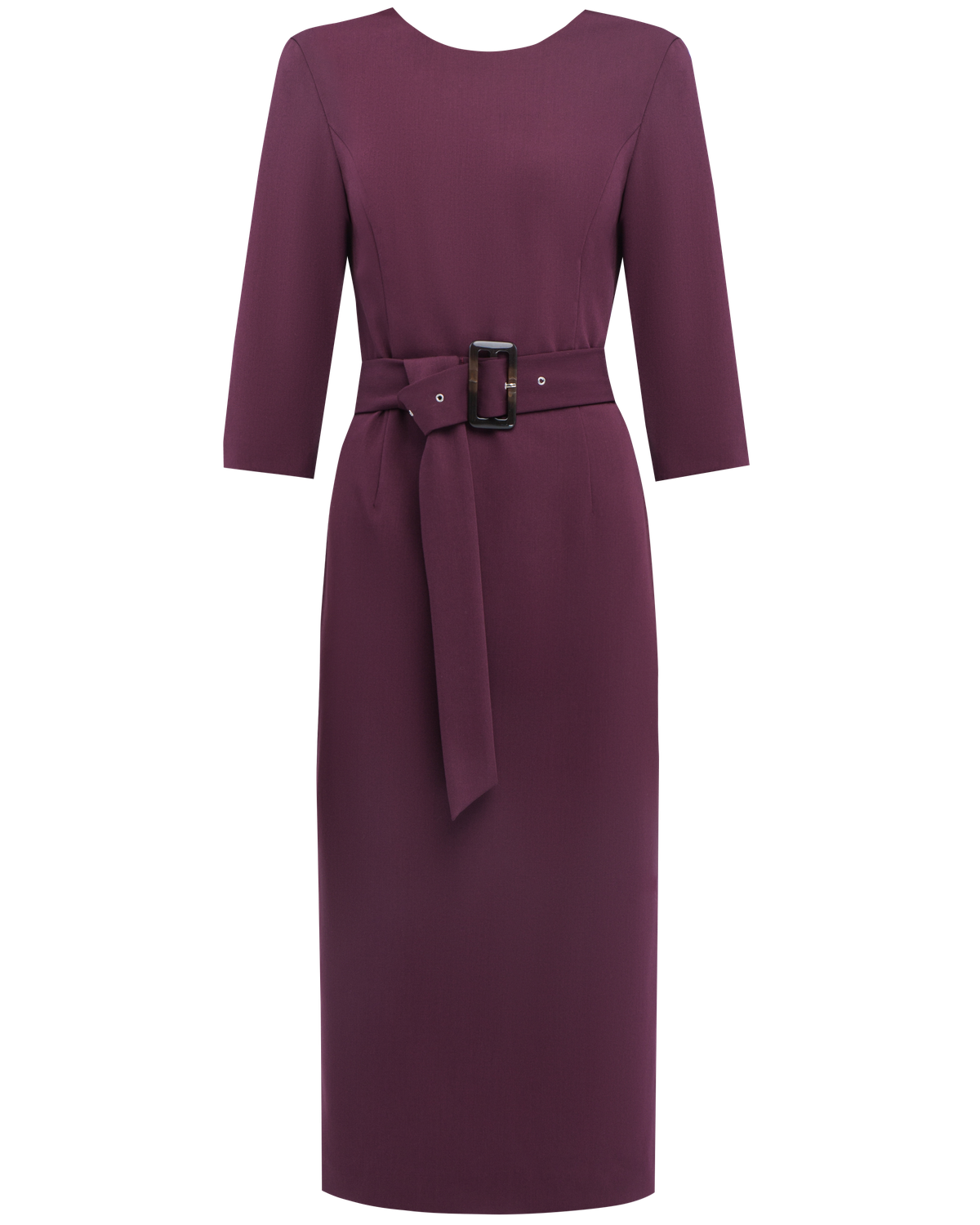 Приталенное платьедлины миди с застежкой на потайную молнию по спинке. Модель дополнена съемным поясом в тон изделия и втачным рукавом длины 3/4. Базовое платье, которое идеально подойдет для создания образов как с туфлями на каблуке, так и с более расслабленным вариантом обуви.

На модели размер XS