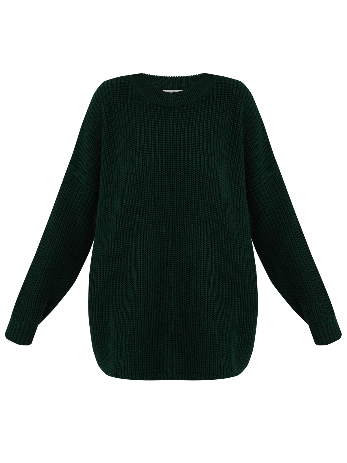 Свитер с круглым вырезом, цвет: темно-зеленый Allweneed Хлопковый свитер крупной вязки с круглым вырезом. В нем удобно и уютно, его обладательница будет выглядеть как никогда женственно и изящно. Нежный хлопок дышит и позволяет поддерживать оптимальный температурный режим.