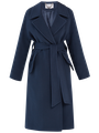 Пальто-халат длины миди с клапанами на карманах, рукавом реглан. Дополнено декоративными отстрочками и воротником-стойка с фигурным вырезом. Данная модель красиво подчеркивает женственные формы за счет пояса.

Пальто утеплено и будет греть вас до -10.

На модели размер XS