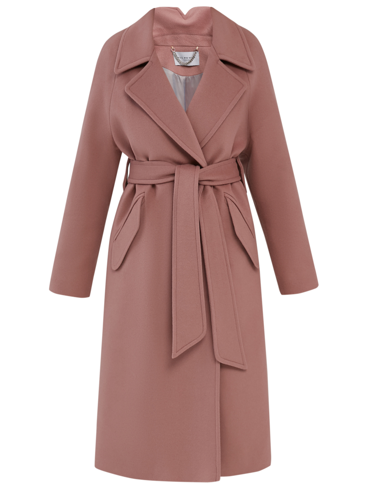 Пальто-халат длины миди с клапанами на карманах, рукавом реглан. Дополнено декоративными отстрочками и воротником-стойка с фигурным вырезом. Данная модель красиво подчеркивает женственные формы за счет пояса.

Пальто утеплено и будет греть вас до -10.

На модели размер XS