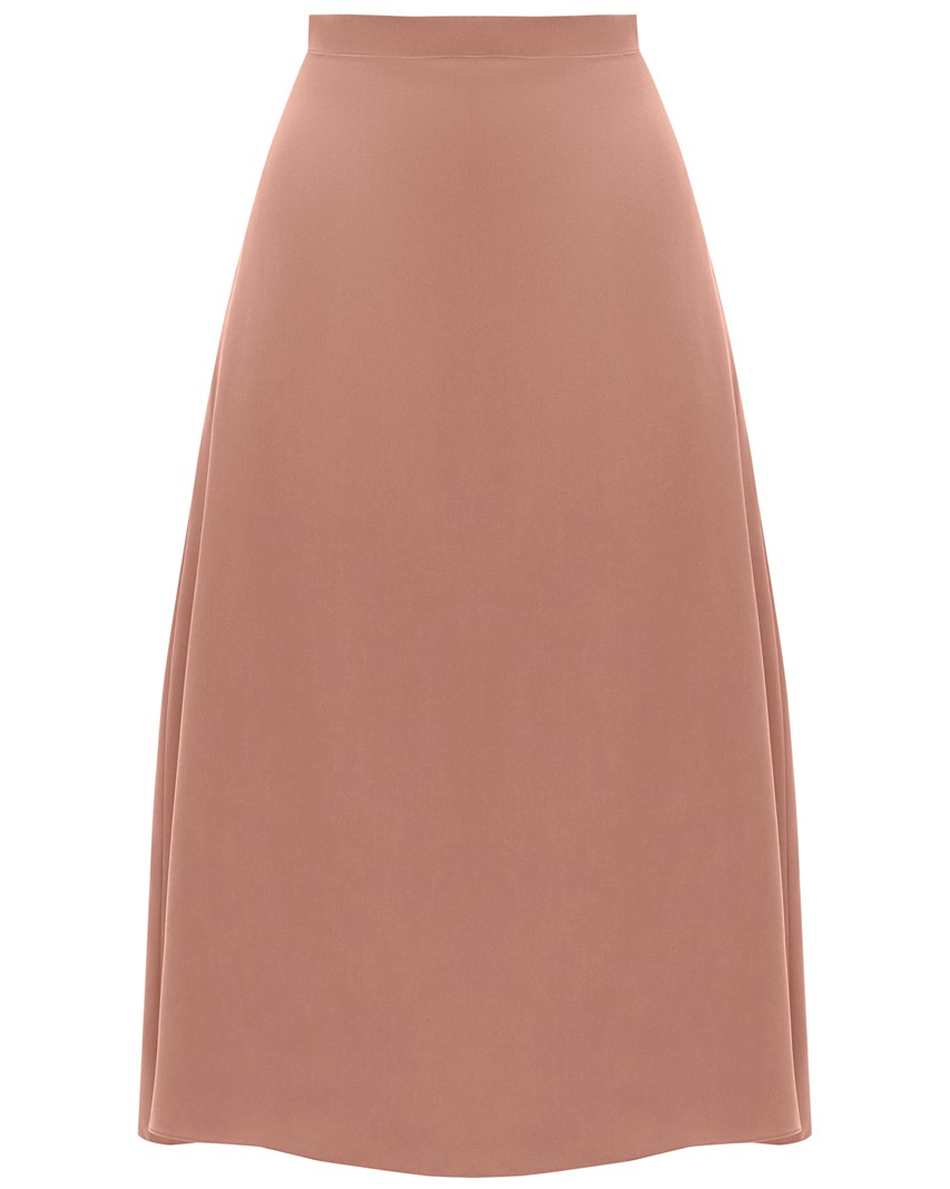 Юбка прямого кроя, выполненная из 100% шелка с эффектом мокрого шелка, который придает бархатистое сияние. Модель дополнена отрезным поясом и потайной молнией сбоку. Юбку можно сочетать с топом в бельевом стиле или с блузами для создания вечернего образа.

На модели размер XS