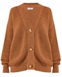 Кардиган трикотажный на пуговицах, цвет: кофейный Allweneed Кардиган oversize с V-образным вырезом и спущенным плечом. Модель дополнена 3 роговыми пуговицами. Дополните теплый и уютный образ бельевым топом или футболкой.
На модели размер one size