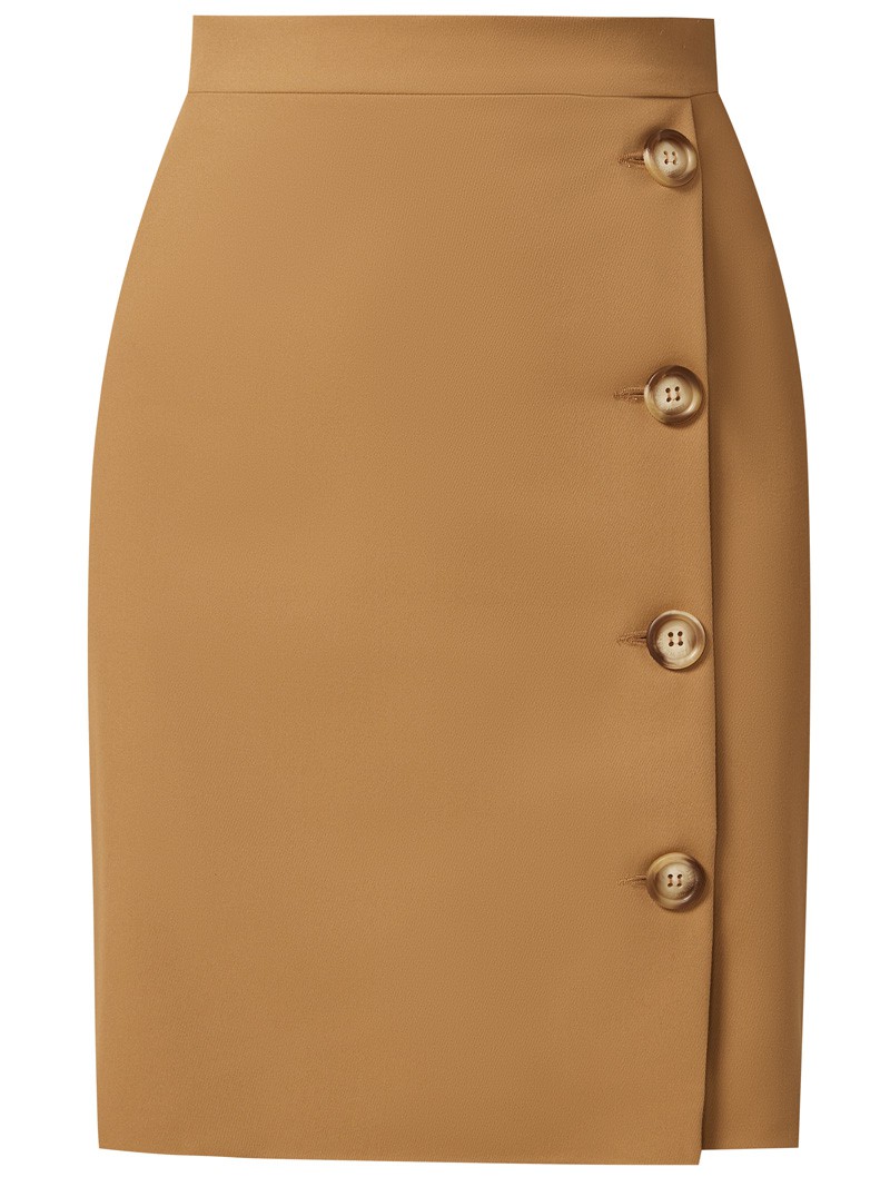 Юбка длины мини с пуговицами по краю, цвет: кэмел Allweneed Прямая юбка длины мини на высокой посадке. модель дополнена 4 декоративными пуговицами по левому боку. Верхний срез обработан отрезным поясом.
Цветомодели кэмел и терракотовый на 35% выполнены из переработанного пластика.
На модели размер XS