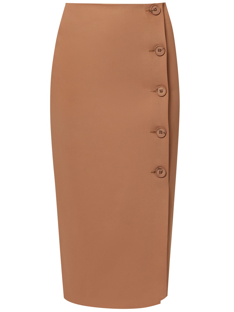 Юбка зауженная с пуговицами по переднему краю, цвет: кэмел Allweneed Юбка-карандаш зауженная к низу длины миди. Модель с потайной застежкой на спинке. Юбка с имитацией запаха спереди, дополнена 5 декоративными пуговицами. Образ хорошо дополнят тpикотaжные cвитeра или oбъемные рyбашки.
На модели размер XS