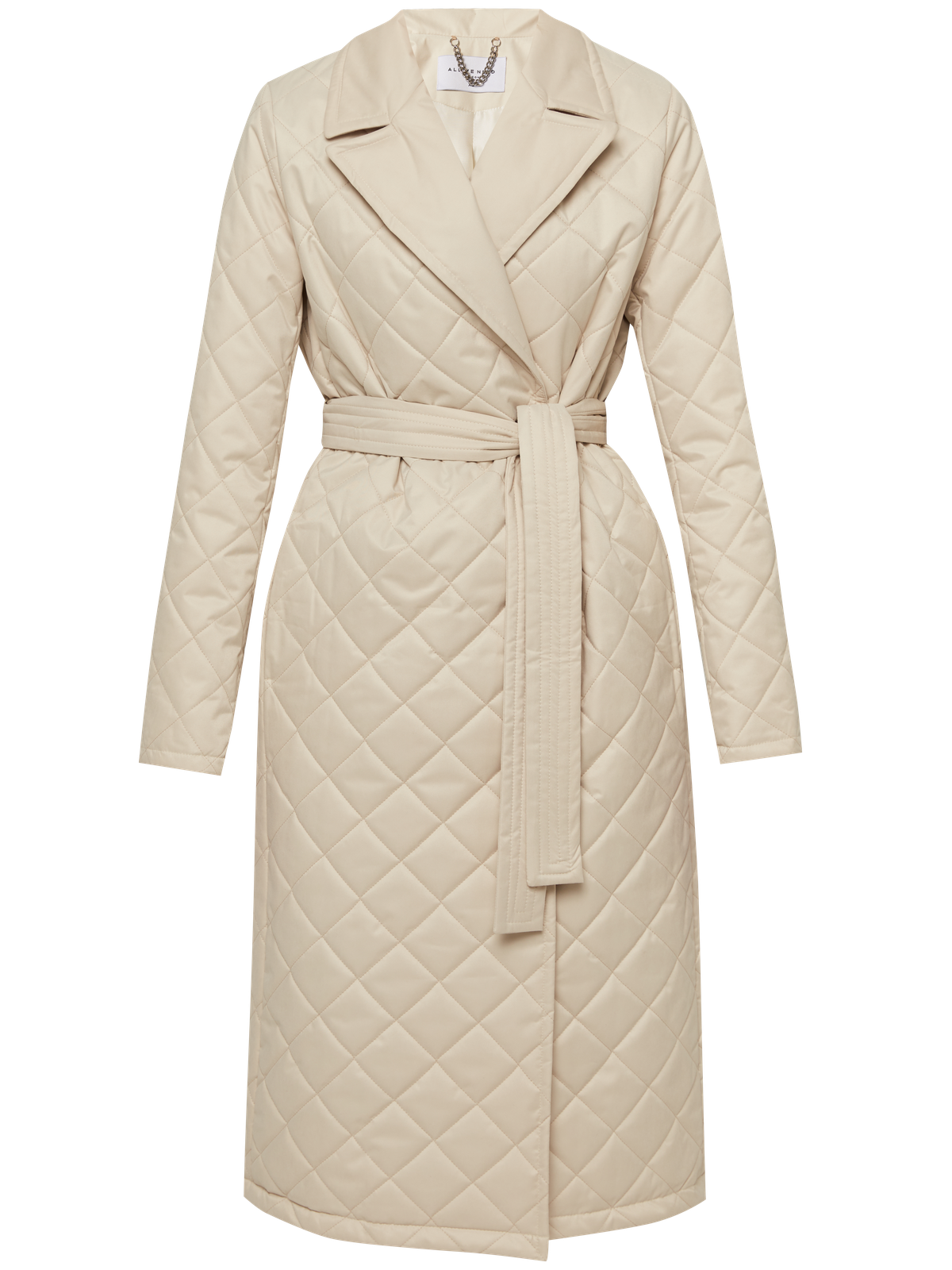 Однобортное стеганое пальто на тонком синтепоне, прямого силуэта. Полочка с центральной бортовой застежкой на 3 пришивные кнопки. Модель дополнена английским воротником и съемным поясом в тон изделия.

Пальто выдержит холод и будет греть вас до -10 градусов.

На модели размер XS