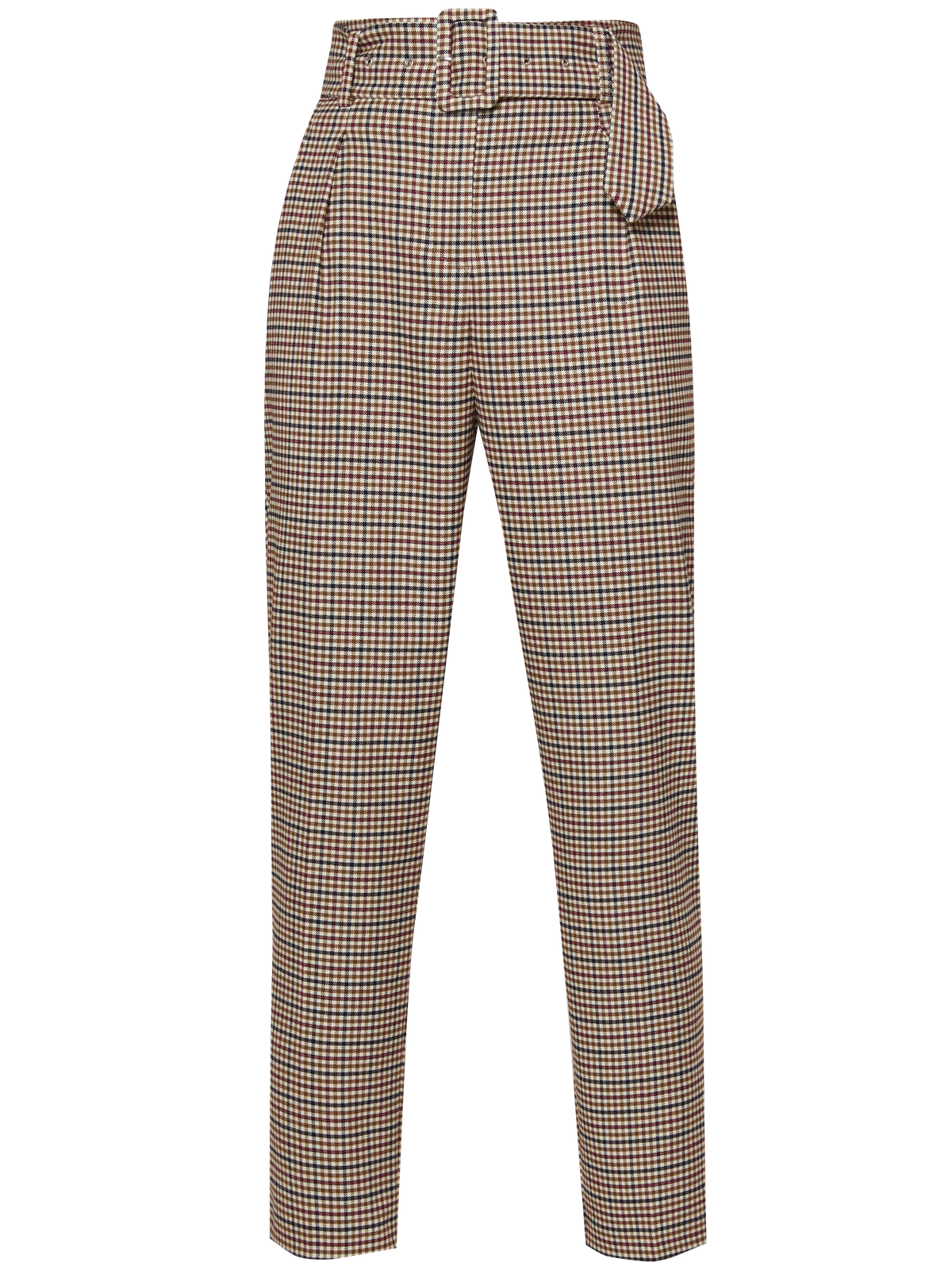 Слегка зауженные брюки на высокой талии. Дополнены поясом с трендовой в этом сезоне роговой пряжкой. Сочетайте с однотонным жакетом из комплекта для создания изысканного, делового или вечернего образа. Брюки этой модели выпускаются в нашей коллекции уже несколько сезонов подряд, поэтому их посадка безупречна.

На модели размер XS