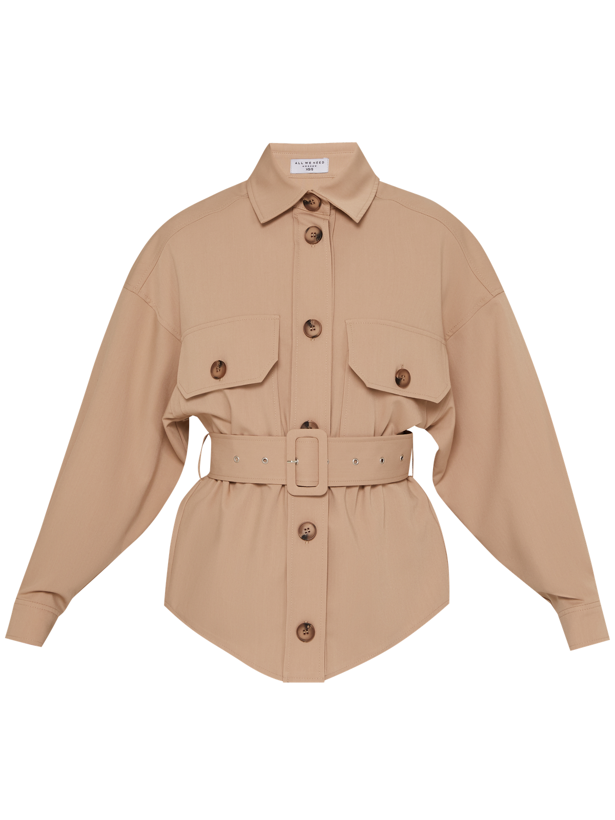 Рубашкав стиле сафари с застежкой на пуговицах, из вискозы с добавлением хлопка.Дополнена накладными карманами на груди,талия подчеркиваетсяпоясомс пряжкой. Отличный вариант на замену классической рубашке. Дополнит любой образ с джинсами, юбкой-карандаш или брюками прямого кроя.

На модели размер XS/S