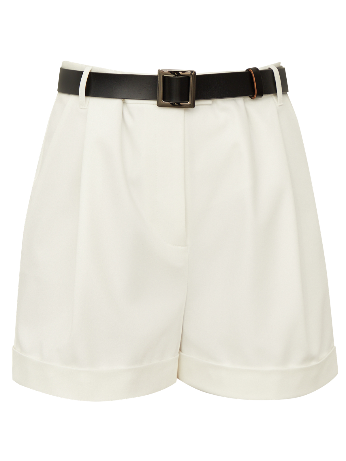 Короткие шорты с отворотами в нежных, весенних оттенках. Свободные шорты с высокой посадкой на талии, застежкой на молнию. Для создания более сдержанного образа можете дополнить его жакетом в тон. Для более дерзкого выбирайте худи и обувь на плоском ходу.

На модели размер XS