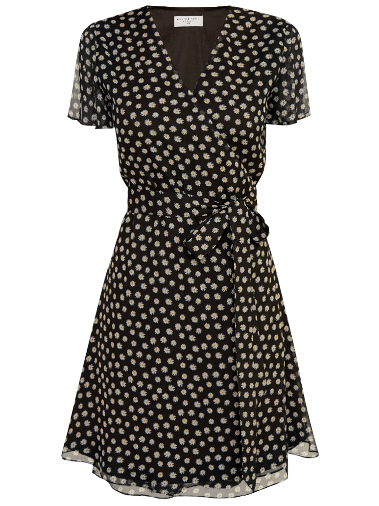 


Платье с драпировкой на запах выполнено из полупрозрачной ткани и оформлено контрастным цветочным принтом. Короткие рукава-крылышки акцентируют линию плеч. Мягкий пояс подчеркивает талию. Идеальное летнее платье.

На модели размер XS