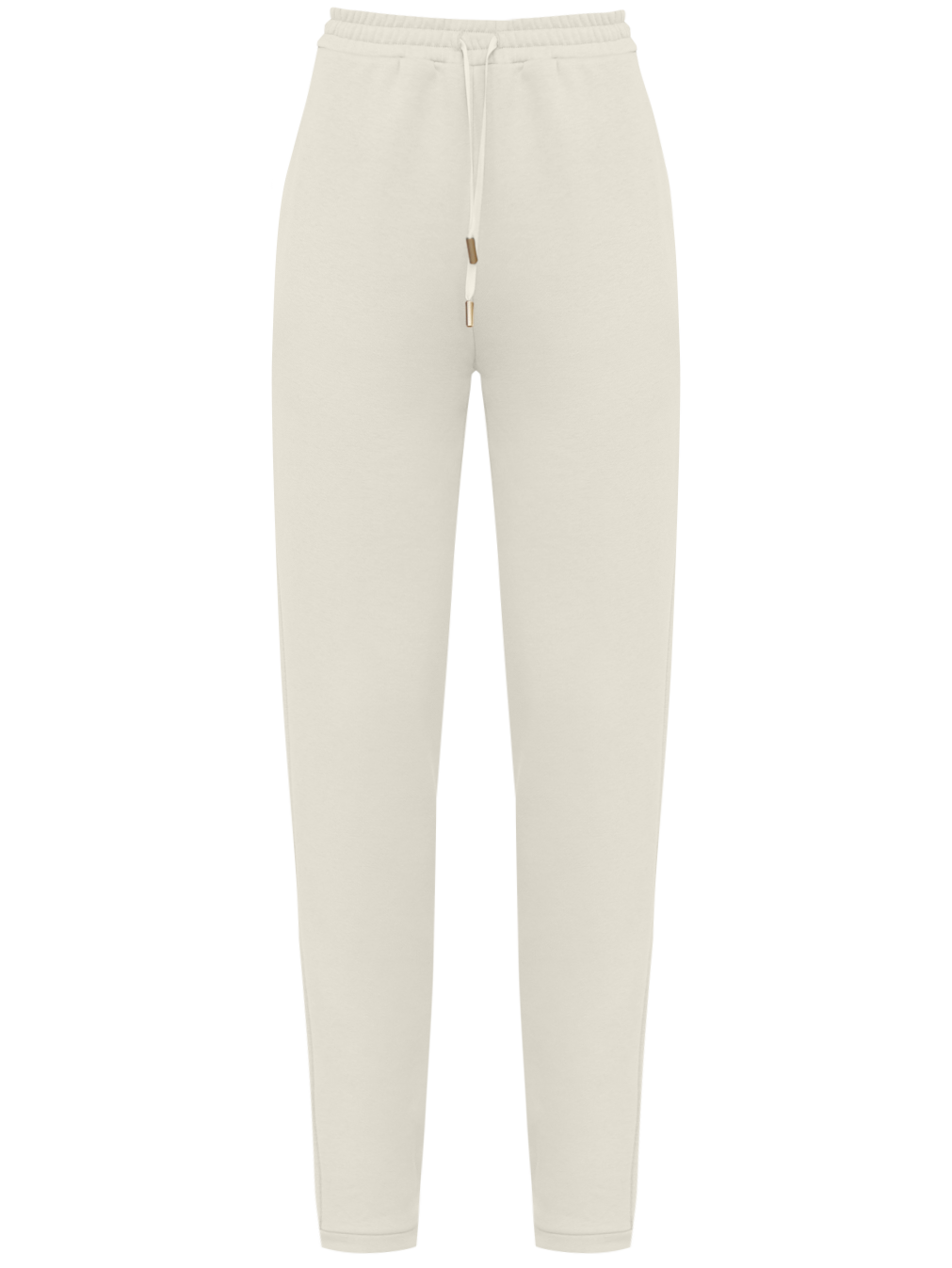 Брюки свободного спортивного силуэта. Модель дополнена манжетами из основной ткани по низу изделия и карманами по боковым швам. На поясе у брюк пояс, регулируемый завязками. Дополните свой образ толстовкой в тон изделия.

На модели размер XS