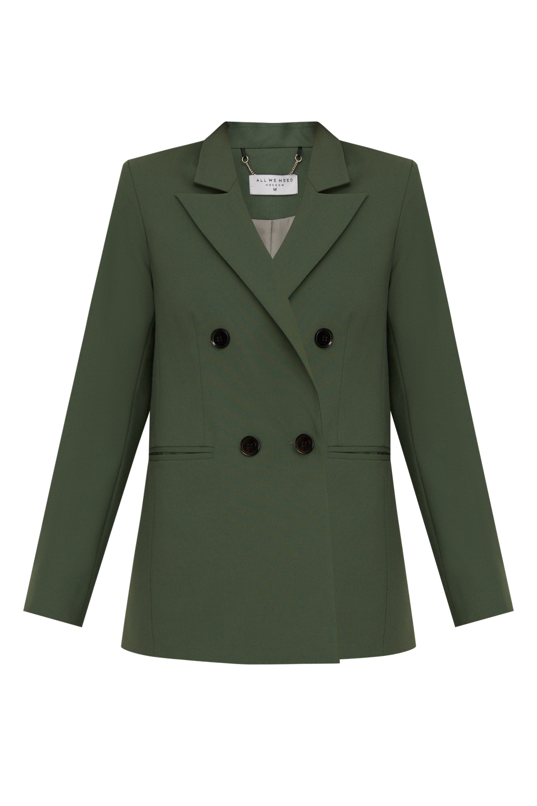 




Двубортный жакет прямого кроя из плотной костюмной ткани. Прорезные карманы и заостренные лацканы. Пуговицы создают контрастный акцент.

На модели размер XS