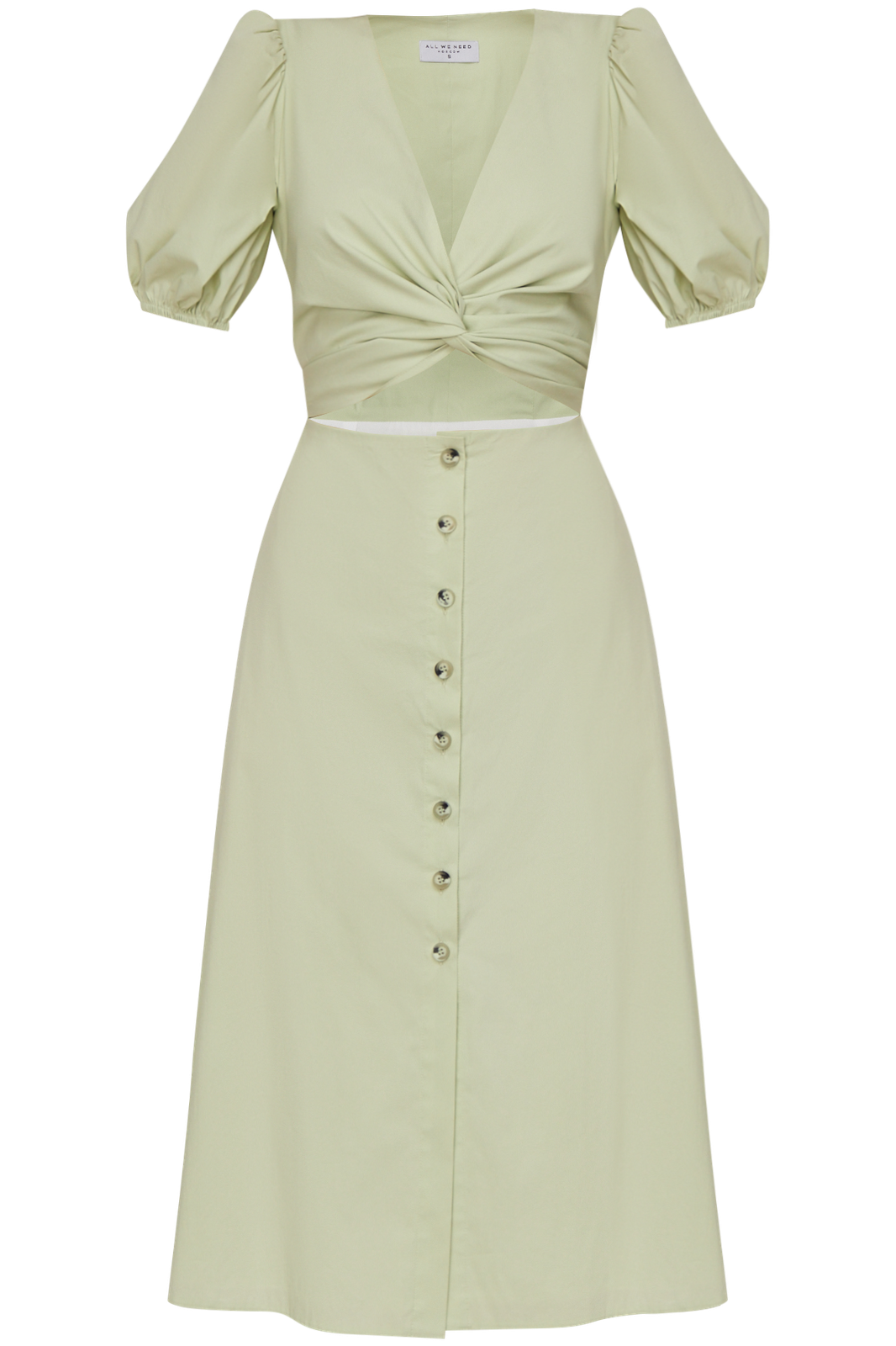 Платье-миди с обьемными рукавами , цвет: фисташковый Allweneed
Миди платье напоминает комплект из топа и юбки, надетых по отдельности. Топ оформлен объемными рукавами со сборками, а юбка повторяет А-силуэт и создает женственный образ. Декоративная драпировка по центру и вырез оголяют пресс и придают соблазнительное настроение образу.
На модели размер M